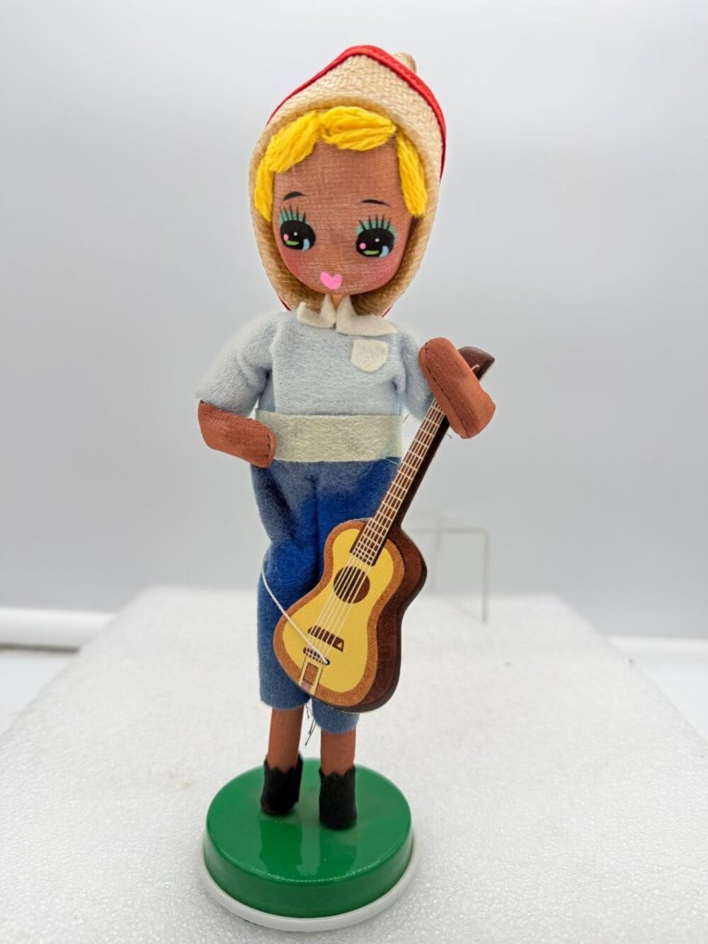 Vintage Japan Big Eye Doll with Guitar